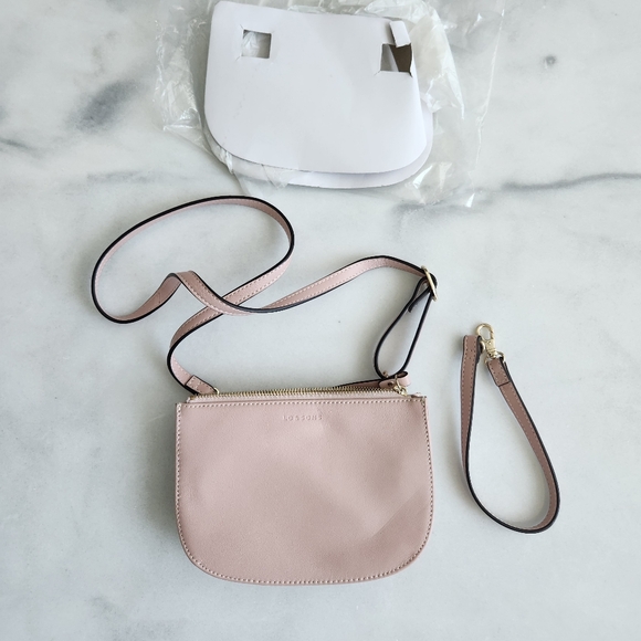 Lo & Sons Waverley 2 Pink Rose Quartz crossbody / wristlet / belt bag w/ gold hw - Picture 5 of 12